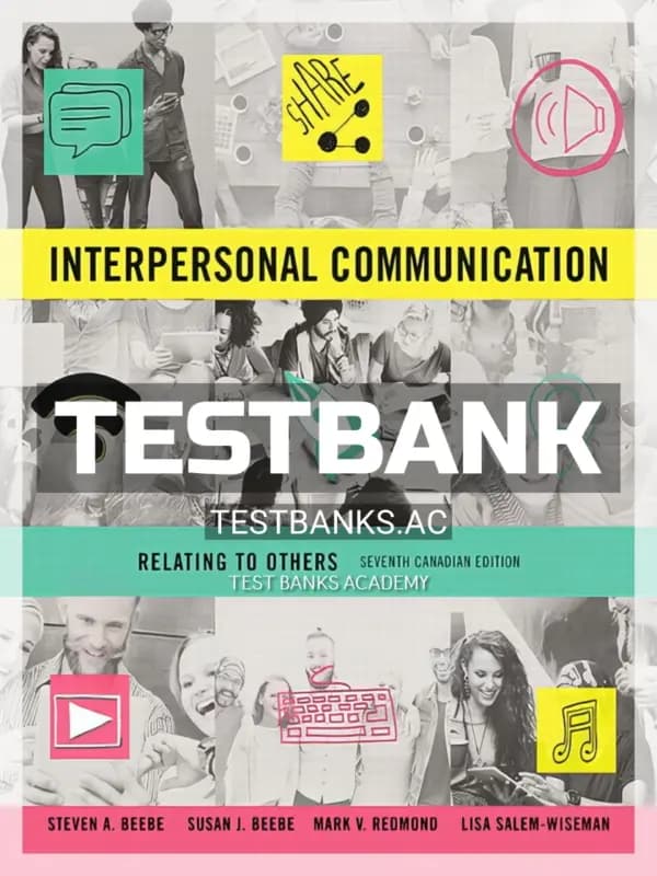 Cover for Test Bank for Interpersonal Communication Relating to Others 7th CA Edition by Beebe