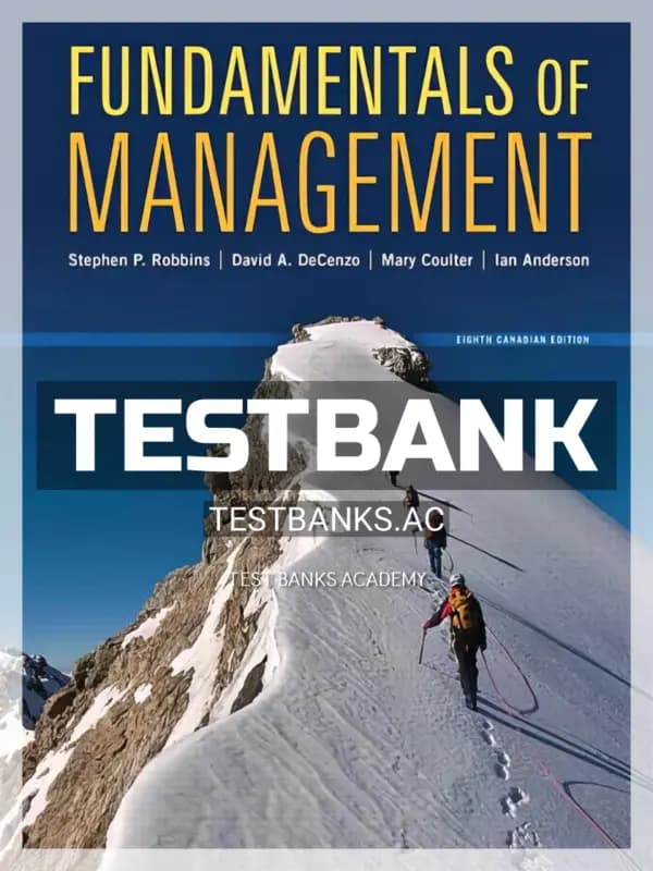 Cover for Test Bank for Fundamentals of Management 8th CA Edition by Robbins