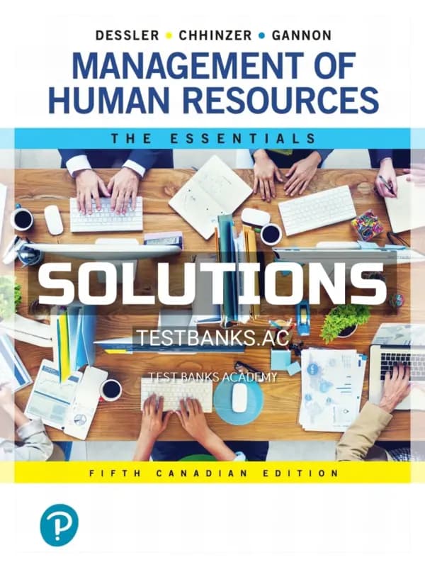 Cover for Solutions Manual for Management of Human Resources The Essentials 5th CA Edition by Dessler