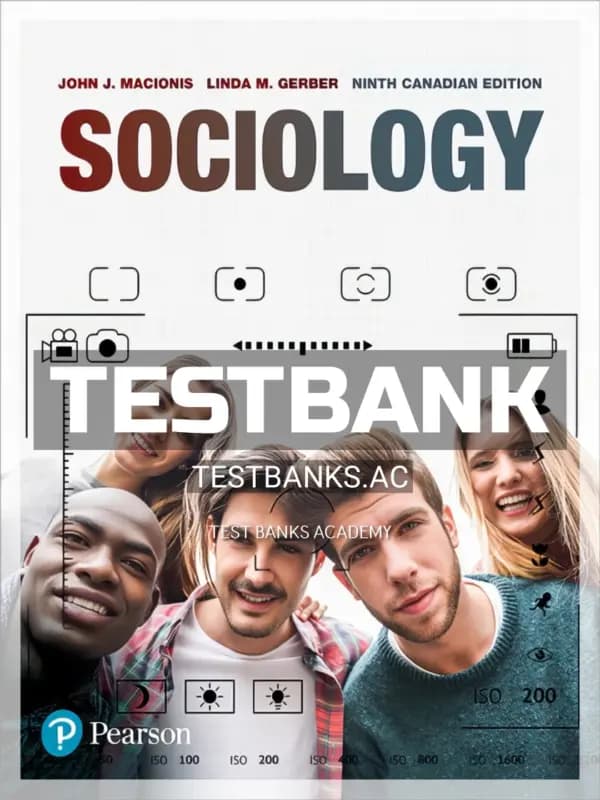 Cover for Test Bank for Sociology 9th CA Edition by Macionis