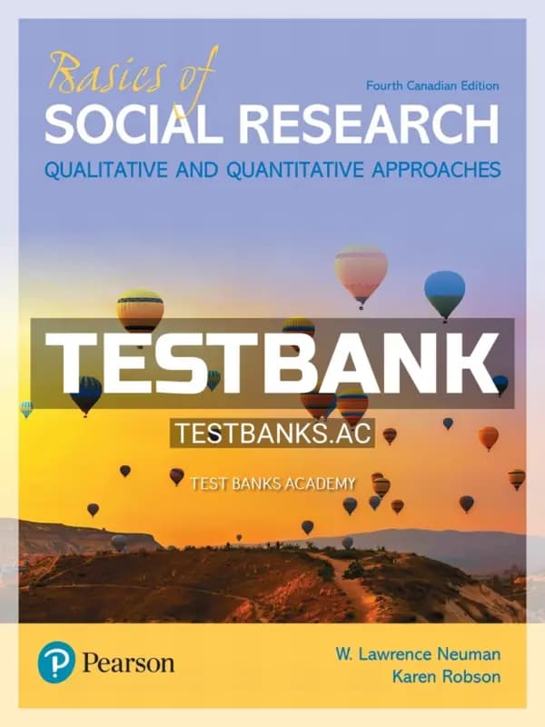Cover for Test Bank for Basics of Social Research 4th CA Edition by Neuman