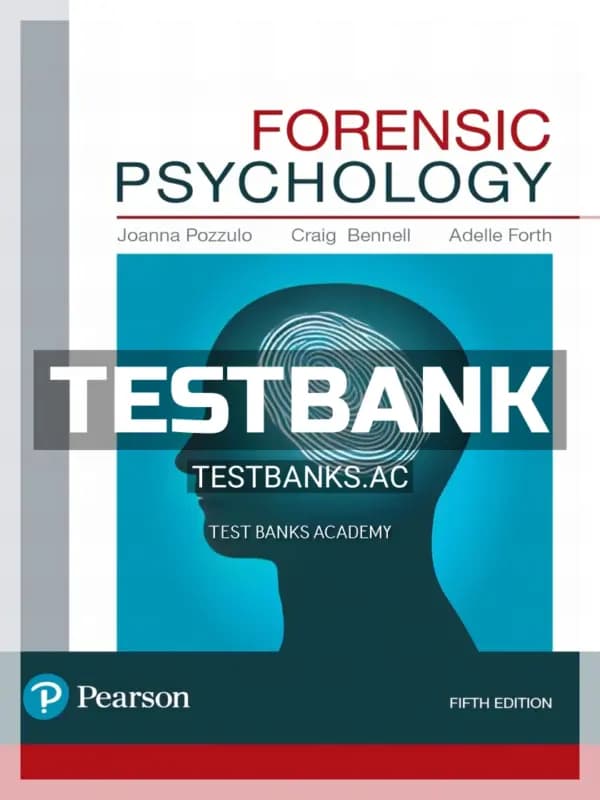 Cover for Test Bank for Forensic Psychology 5th CA Edition by Pozzulo