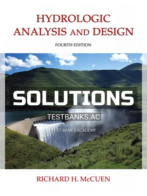Cover for Solutions Manual for Hydrologic Analysis and Design 4th Edition by McCuen