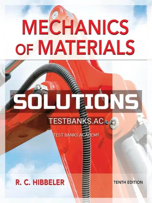 Cover for Solutions Manual for Mechanics of Materials 10th Edition by Hibbeler