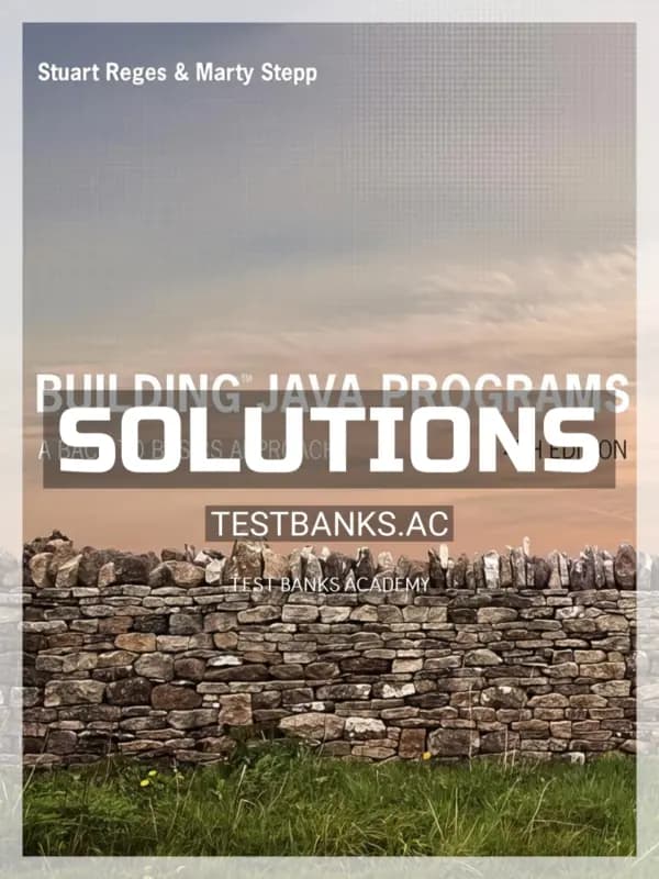 Cover for Solutions Manual for Building Java Programs A Back to Basics Approach 4th Edition by Reges