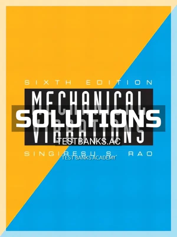 Cover for Solutions Manual for Mechanical Vibrations 6th Edition by Rao