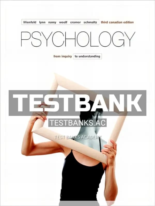 Cover for Test Bank for Psychology From Inquiry to Understanding 3rd CA Edition by Lilienfeld