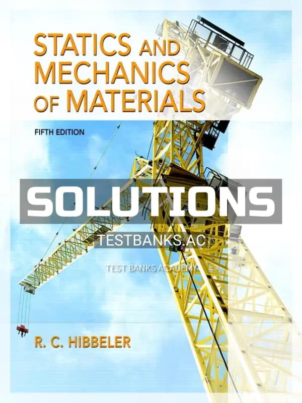 Cover for Solutions Manual for Statics and Mechanics of Materials 5th Edition by Hibbeler