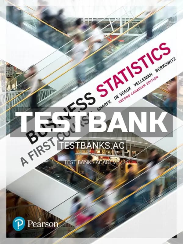 Cover for Test Bank for Business Statistics A First Course 2nd CA Edition by Sharpe