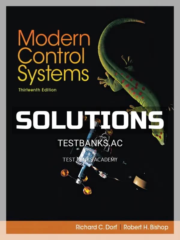Cover for Solutions Manual for Modern Control Systems 13th Edition by Dorf