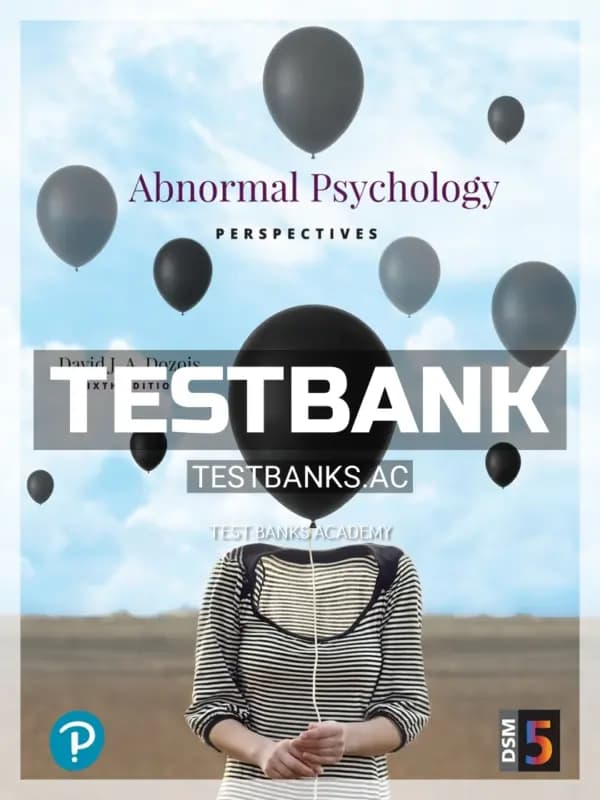 Cover for Test Bank for Abnormal Psychology Perspectives 6th CA Edition by Dozois