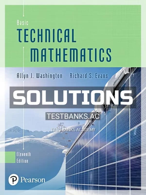 Cover for Solutions Manual for Basic Technical Mathematics 11th Edition by Washington