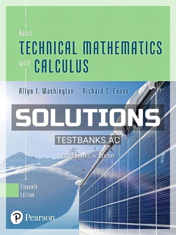 Cover for Solutions Manual for Basic Technical Mathematics with Calculus 11th Edition by Washington