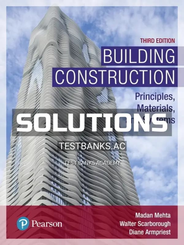 Cover for Solutions Manual for Building Construction 3rd Edition by Mehta