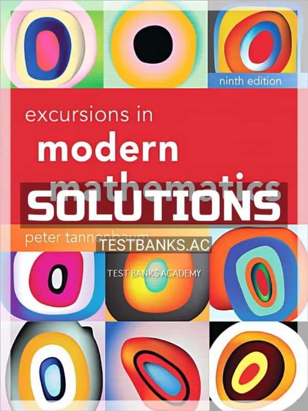 Cover for Solutions Manual for Excursions in Modern Mathematics 9th Edition by Tannenbaum