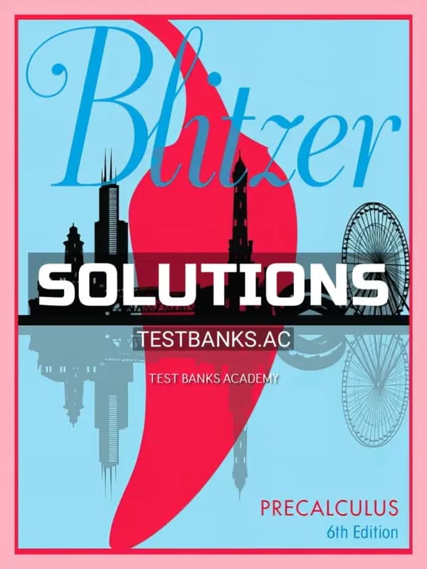 Cover for Solutions Manual for Precalculus 6th Edition by Blitzer