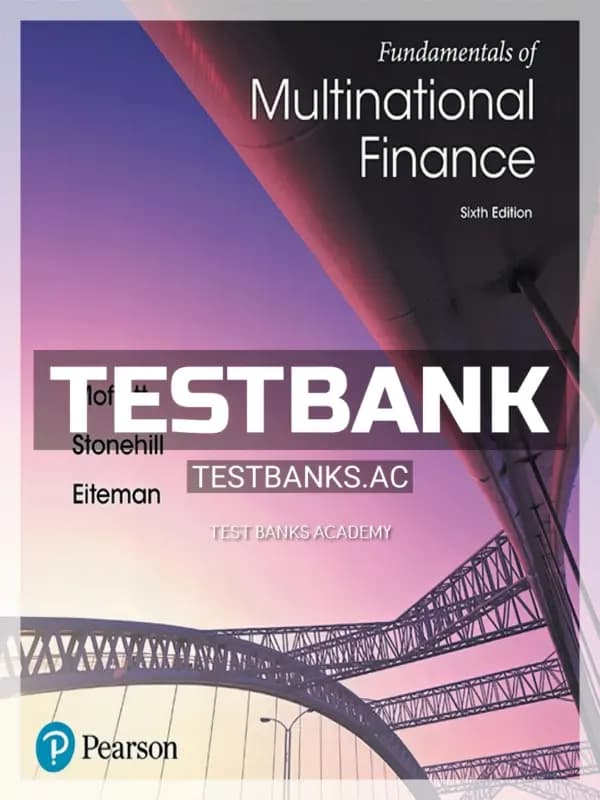 Cover for Test Bank for Fundamentals of Multinational Finance 6th Edition by Moffett