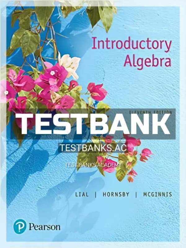 Cover for Test Bank for Introductory Algebra 11th Edition by Lial