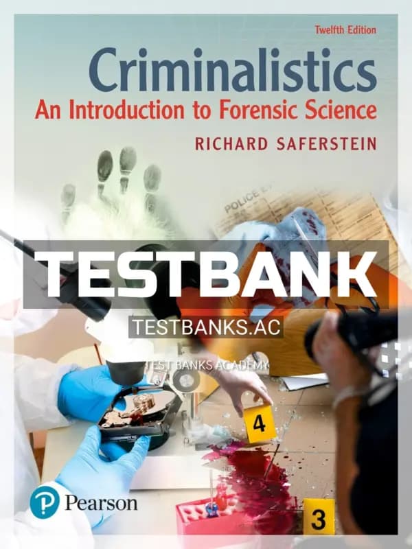 Cover for Test Bank for Criminalistics An Introduction to Forensic Science 12th Edition by Saferstein