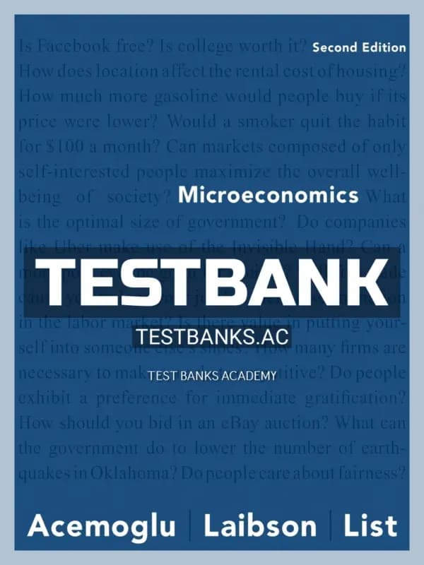 Cover for Test Bank for Microeconomics 2nd Edition by Acemoglu