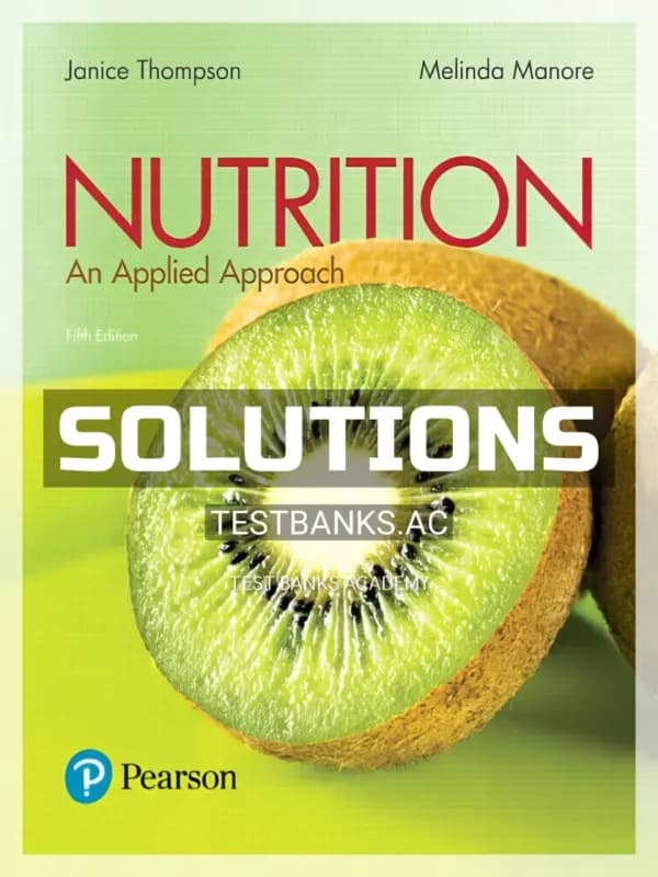 Cover for Solutions Manual for Nutrition An Applied Approach 5th Edition by Thompson