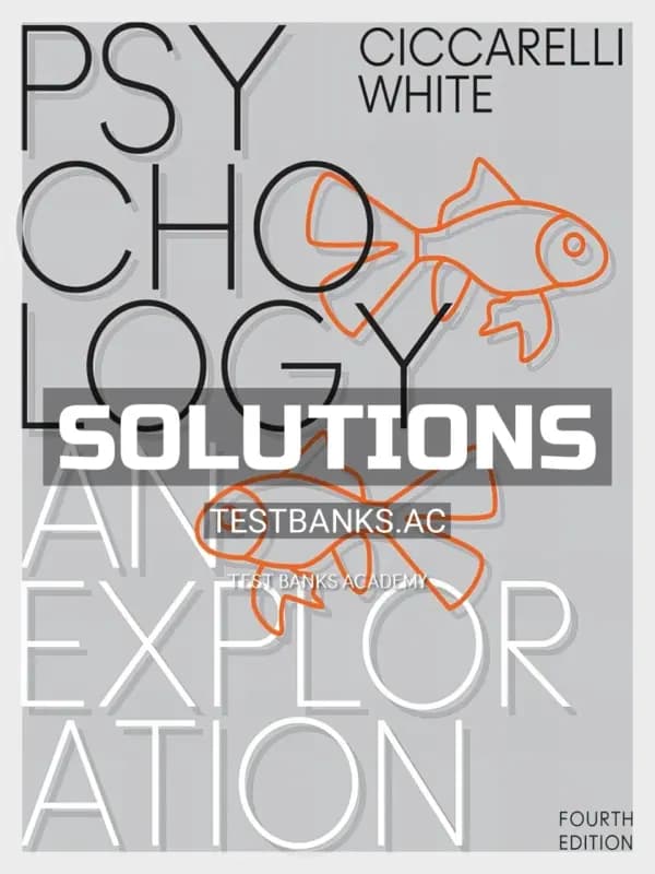 Cover for Solutions Manual for Psychology An Exploration 4th Edition by Ciccarelli