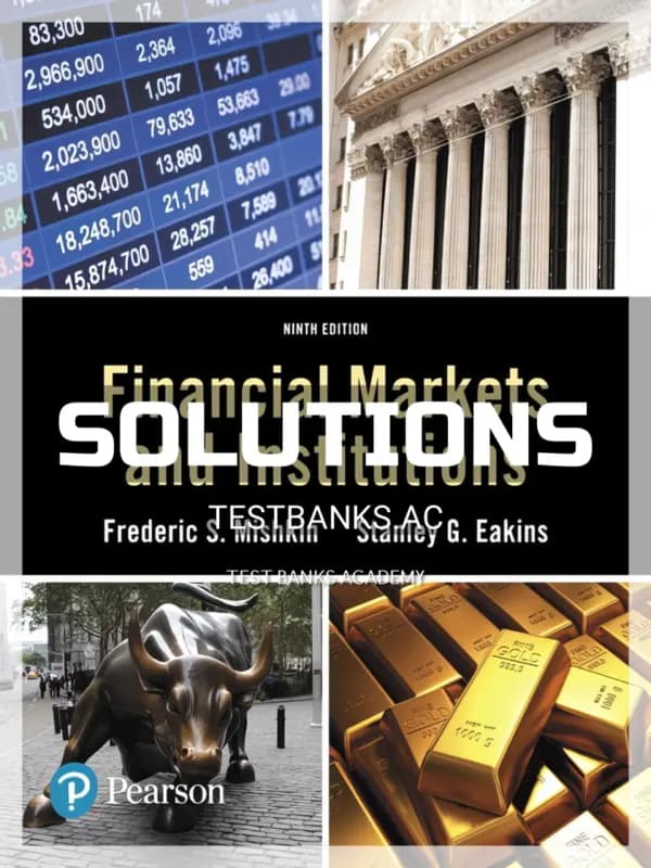 Cover for Solutions Manual for Financial Markets and Institutions 9th Edition by Mishkin