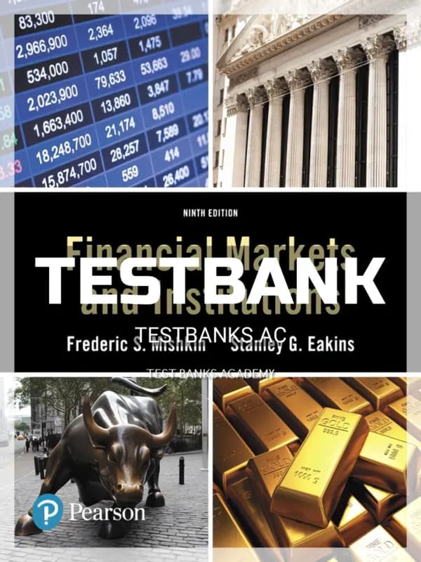 Cover for Test Bank for Financial Markets and Institutions 9th Edition by Mishkin