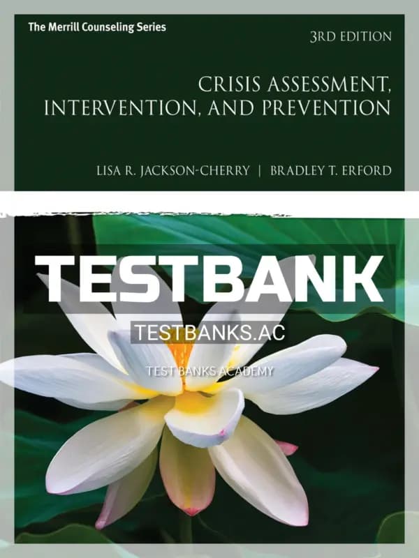Cover for Test Bank for Crisis Assessment 3rd Edition by Jackson Cherry