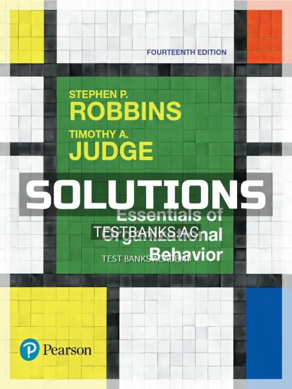 Cover for Solutions Manual for Essentials of Organizational Behavior 14th Edition by Robbins