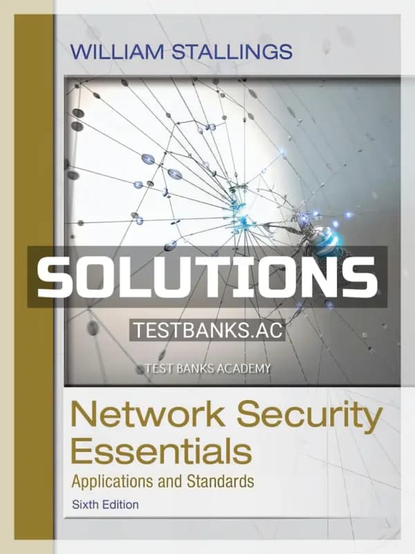 Cover for Solutions Manual for Network Security Essentials Applications and Standards 6th Edition by Stallings
