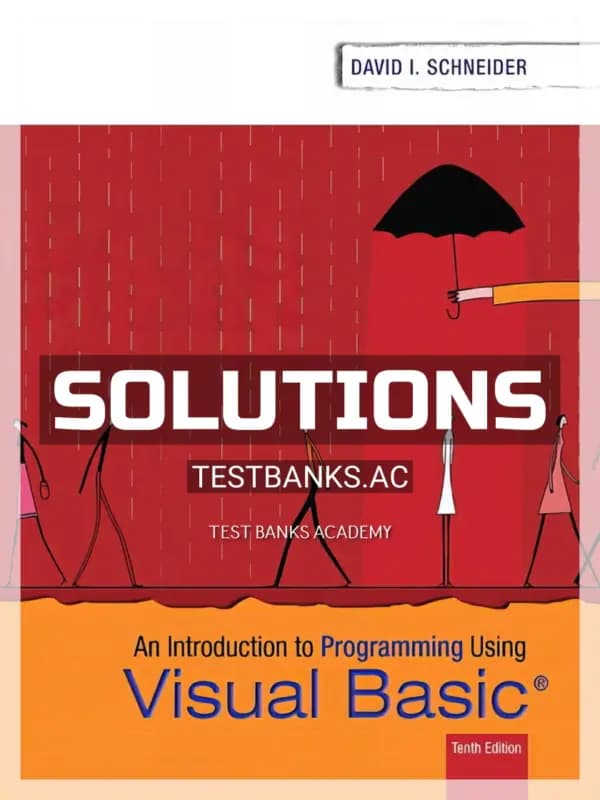 Cover for Solutions Manual for Introduction to Programming Using Visual Basic 10th Edition by Schneider