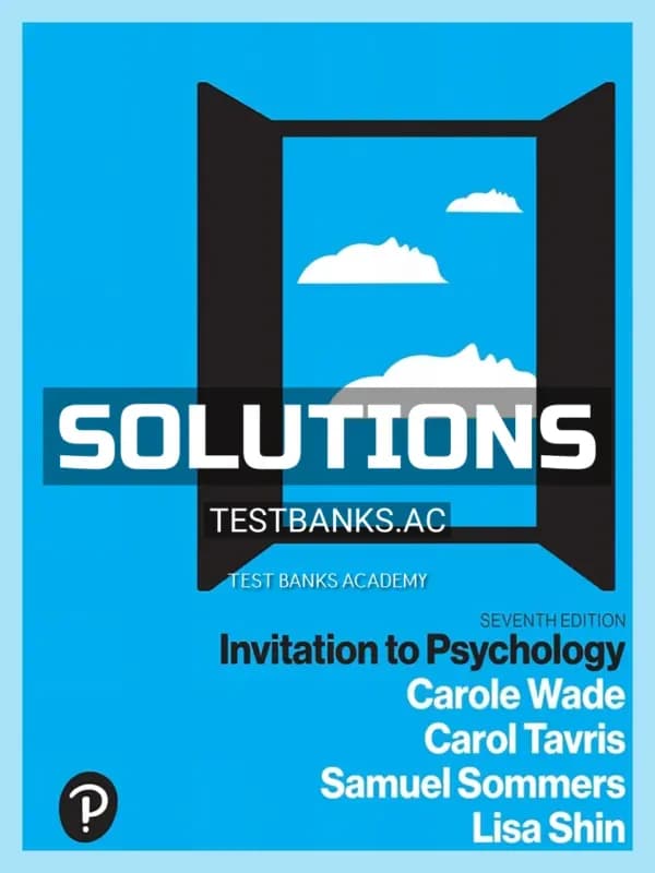 Cover for Solutions Manual for Invitation to Psychology 7th Edition by Wade