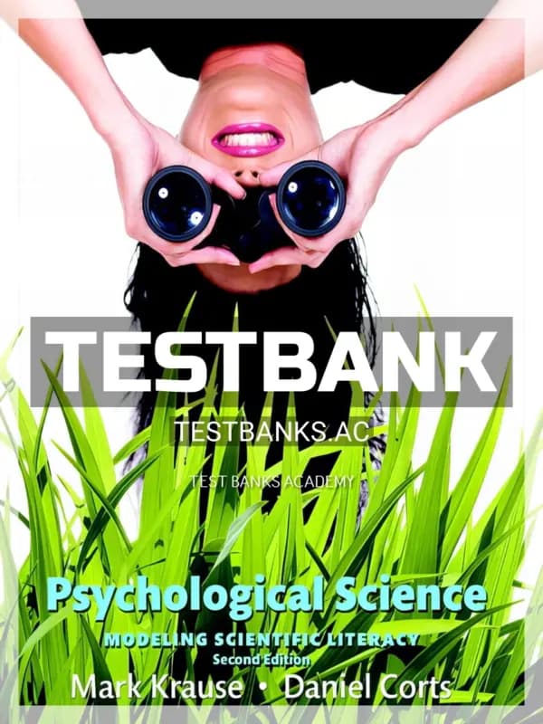 Cover for Test Bank for Psychological Science Modeling Scientific Literacy 2nd Edition by Krause