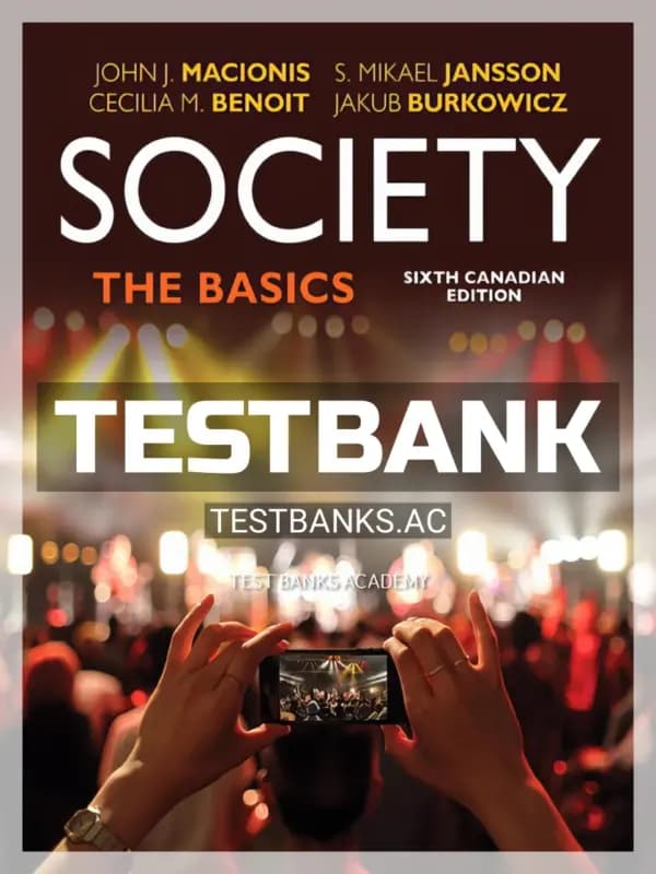 Cover for Test Bank for Society The Basics 6th CA Edition by Macionis