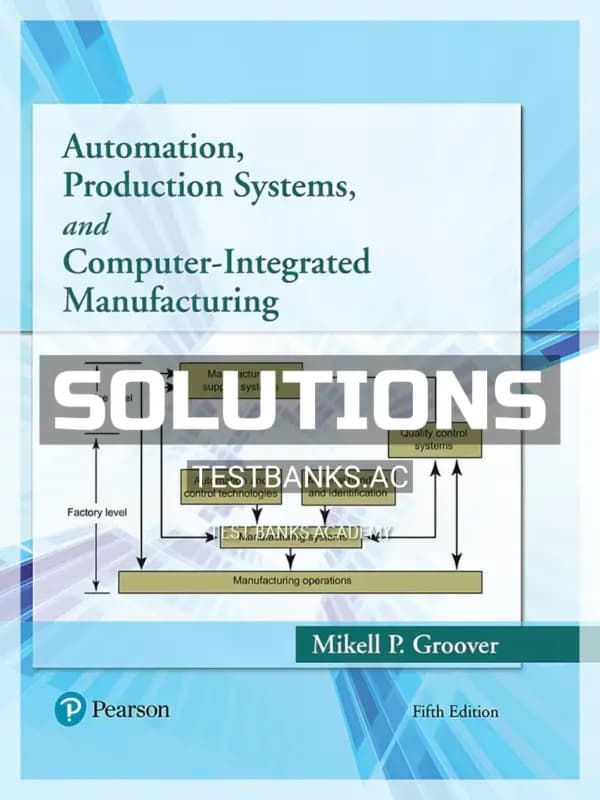 Cover for Solutions Manual for Automation Production Systems and Computer Integrated Manufacturing 5th Edition by Groover