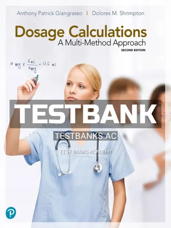 Cover for Test Bank for Dosage Calculations 2nd Edition by Giangrasso