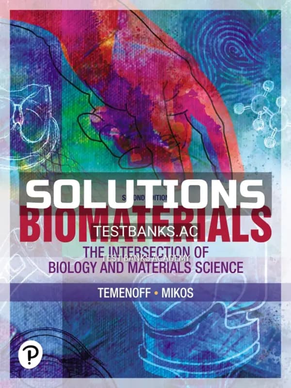 Cover for Solutions Manual for Biomaterials 2nd Edition by Temenoff