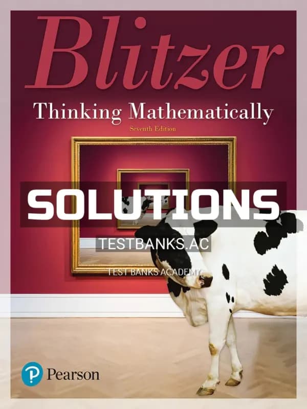 Cover for Solutions Manual for Thinking Mathematically 7th Edition by Blitzer