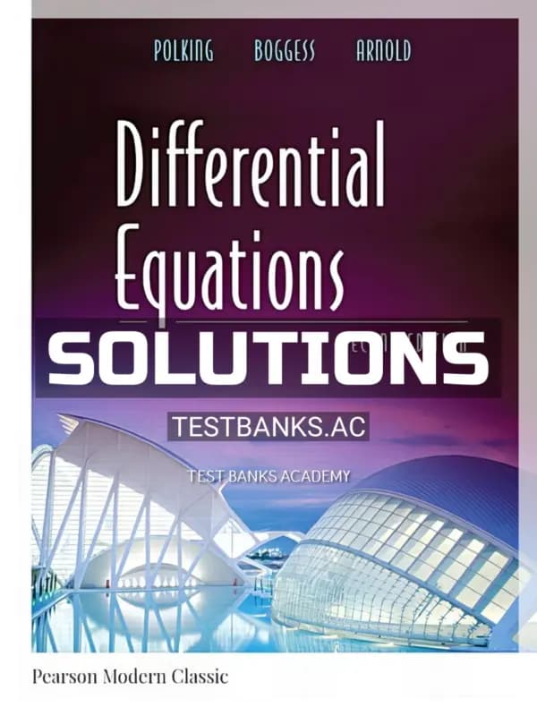 Cover for Solutions Manual for Differential Equations 2nd Edition by Polking