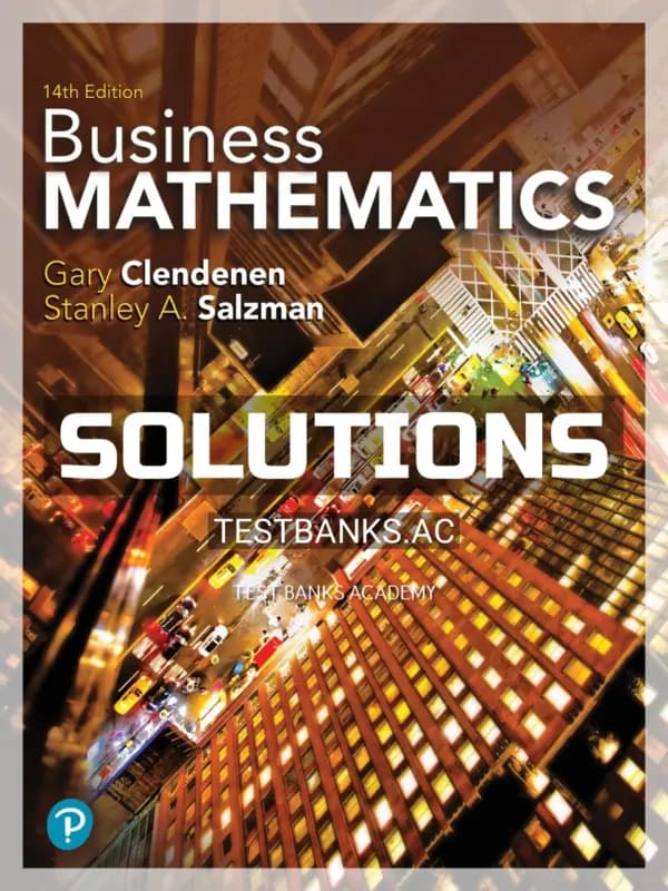 Cover for Solutions Manual for Business Mathematics 14th Edition by Clendenen