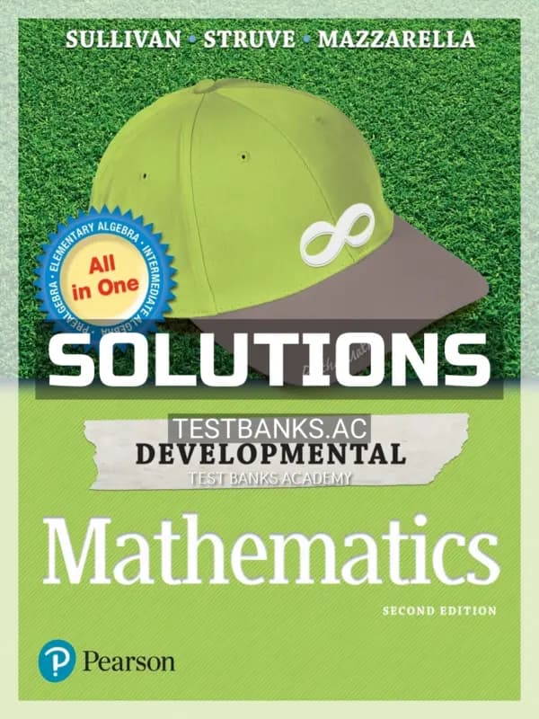 Cover for Solutions Manual for Developmental Mathematics Prealgebra Elementary Algebra and Intermediate Algebra 2nd Edition by Sullivan
