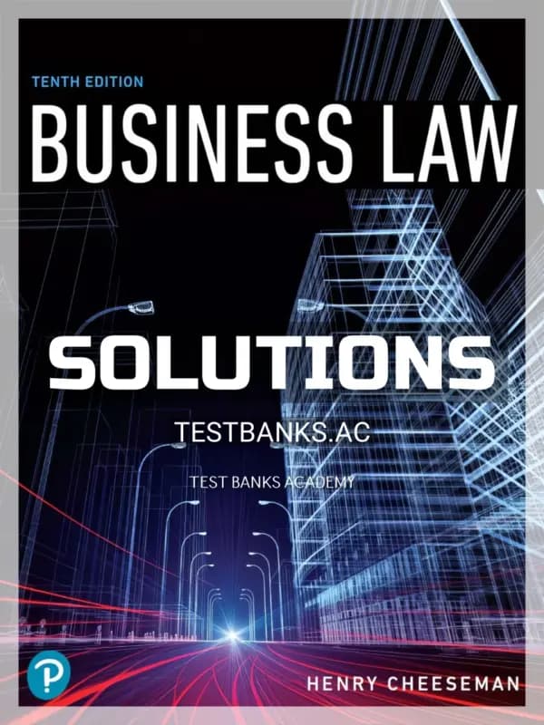 Cover for Solutions Manual for Business Law 10th Edition by Cheeseman