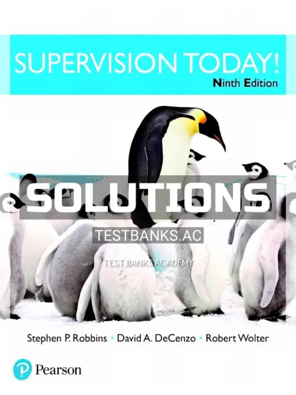 Cover for Solutions Manual for Supervision Today 9th Edition by Robbins