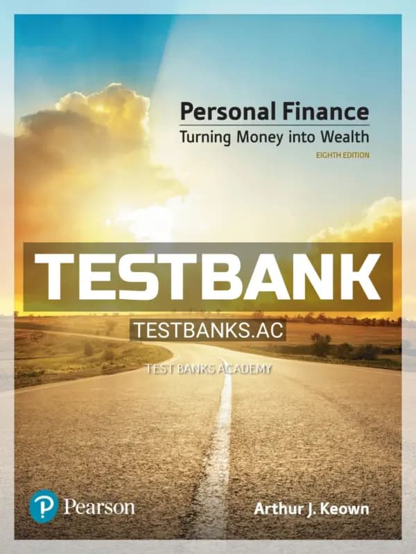 Cover for Test Bank for Personal Finance 8th Edition by Keown