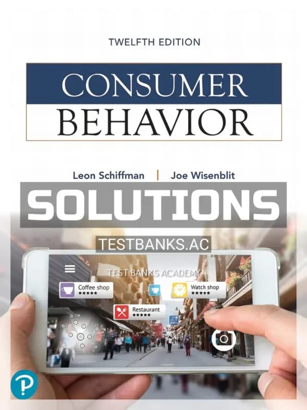Cover for Solutions Manual for Consumer Behavior 12th Edition by Schiffman
