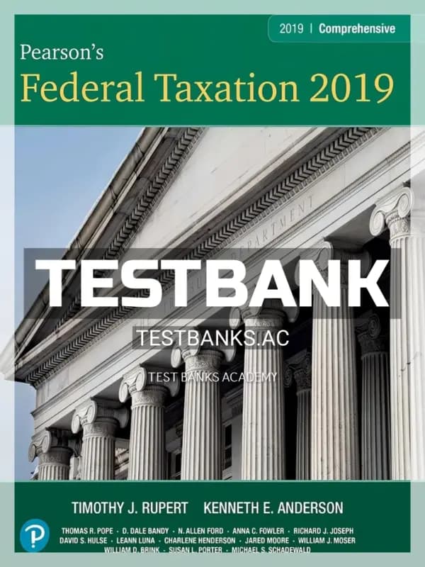 Cover for Test Bank for Pearsons Federal Taxation 2019 Comprehensive 32nd Edition by Pope