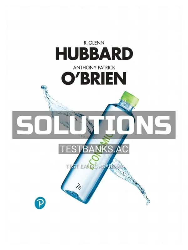Cover for Solutions Manual for Economics 7th Edition by Hubbard