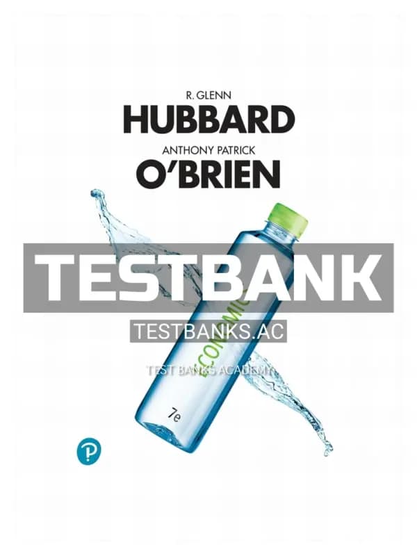 Cover for Test Bank for Economics 7th Edition by Hubbard