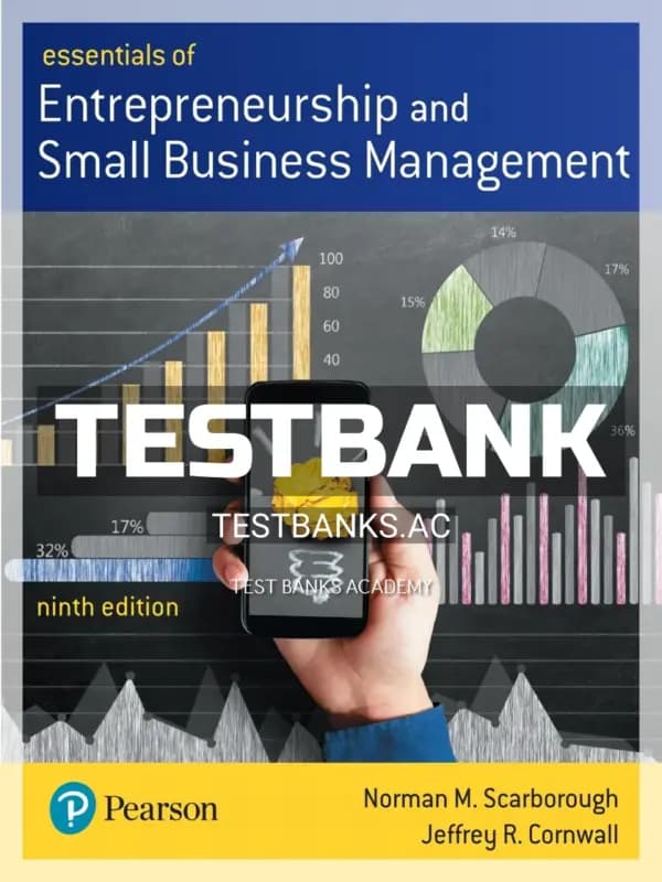 Cover for Test Bank for Essentials of Entrepreneurship and Small Business Management 9th Edition by Scarborough